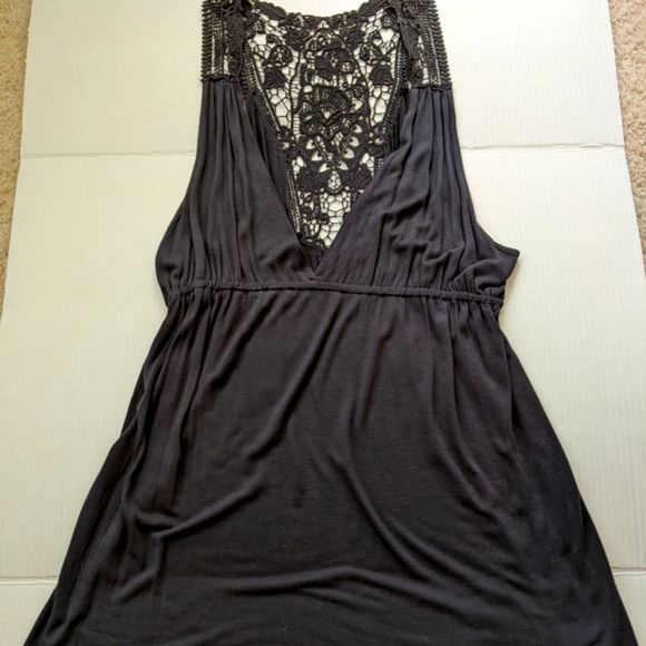 Tops - Final price Black Lace Back Babydoll Tank Top